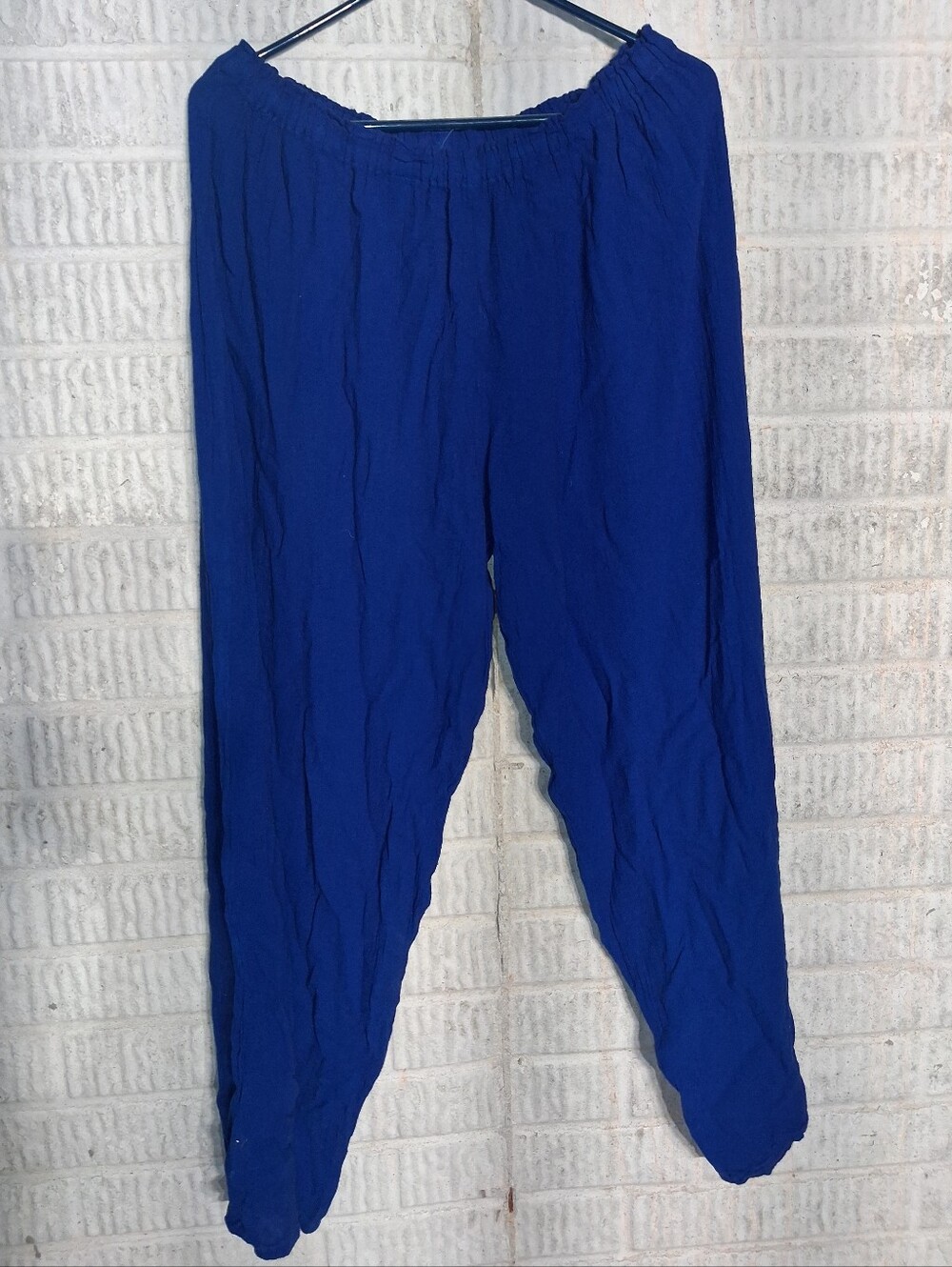 NWT Oh My Gauze Straight Leg Women's Pants in Royal Blue Elastic Waist XL